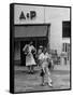 Shoppers Leaving A&P Grocery Store-Alfred Eisenstaedt-Framed Stretched Canvas