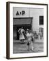 Shoppers Leaving A&P Grocery Store-Alfred Eisenstaedt-Framed Photographic Print