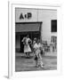 Shoppers Leaving A&P Grocery Store-Alfred Eisenstaedt-Framed Photographic Print