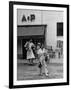 Shoppers Leaving A&P Grocery Store-Alfred Eisenstaedt-Framed Photographic Print