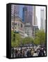 Shoppers on the Magnificent Mile, North Michigan Avenue, Chicago, Illinois, USA-Amanda Hall-Framed Stretched Canvas