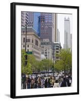 Shoppers on the Magnificent Mile, North Michigan Avenue, Chicago, Illinois, USA-Amanda Hall-Framed Photographic Print