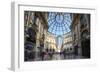 Shopping arcades and glass dome of historical Galleria Vittorio Emanuele II, Milan, Italy-Roberto Moiola-Framed Photographic Print