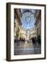 Shopping arcades and glass dome of historical Galleria Vittorio Emanuele II, Milan, Italy-Roberto Moiola-Framed Photographic Print