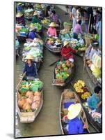 Shopping Boats at the Floating Market, Damnern Saduak, Bangkok, Thailand-Bill Bachmann-Mounted Photographic Print