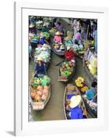 Shopping Boats at the Floating Market, Damnern Saduak, Bangkok, Thailand-Bill Bachmann-Framed Photographic Print