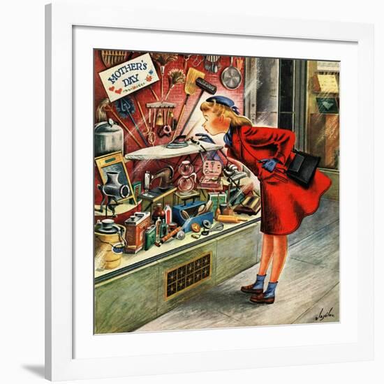 "Shopping for Mother's Day," May 10, 1947-Constantin Alajalov-Framed Giclee Print