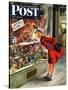 "Shopping for Mother's Day," Saturday Evening Post Cover, May 10, 1947-Constantin Alajalov-Stretched Canvas