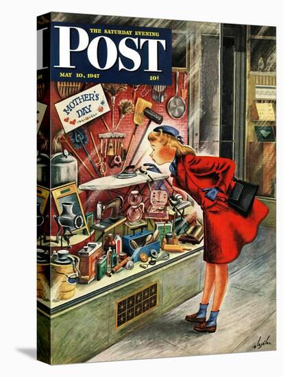 "Shopping for Mother's Day," Saturday Evening Post Cover, May 10, 1947-Constantin Alajalov-Stretched Canvas