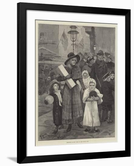 Shopping in New York on New Year's Eve-Henry Charles Seppings Wright-Framed Giclee Print