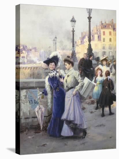 Shopping in Paris-Basile Lemeunier-Stretched Canvas