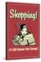 Shopping It's Still Cheaper Than Therapy Funny Retro Poster-Retrospoofs-Stretched Canvas