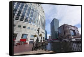 Shopping, Restaurants and Cafes around the Middle Dock, Canary Wharf, Docklands, London, England-Charlie Harding-Framed Stretched Canvas