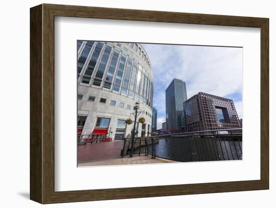 Shopping, Restaurants and Cafes around the Middle Dock, Canary Wharf, Docklands, London, England-Charlie Harding-Framed Photographic Print