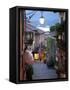 Shopping Street at Dusk, Bellagio, Lake Como, Lombardy, Italy, Europe-Frank Fell-Framed Stretched Canvas