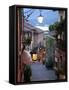Shopping Street at Dusk, Bellagio, Lake Como, Lombardy, Italy, Europe-Frank Fell-Framed Stretched Canvas