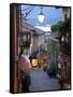 Shopping Street at Dusk, Bellagio, Lake Como, Lombardy, Italy, Europe-Frank Fell-Framed Stretched Canvas