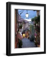 Shopping Street at Dusk, Bellagio, Lake Como, Lombardy, Italy, Europe-Frank Fell-Framed Premium Photographic Print