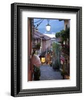 Shopping Street at Dusk, Bellagio, Lake Como, Lombardy, Italy, Europe-Frank Fell-Framed Photographic Print