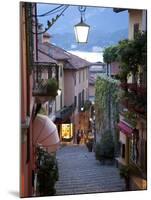 Shopping Street at Dusk, Bellagio, Lake Como, Lombardy, Italy, Europe-Frank Fell-Mounted Photographic Print