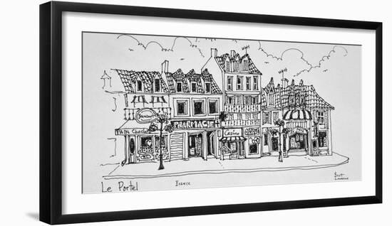 Shopping street in Le Portel, France.-Richard Lawrence-Framed Photographic Print