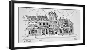 Shopping street in Le Portel, France.-Richard Lawrence-Framed Photographic Print