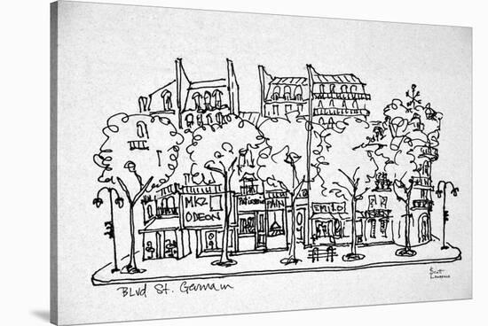 Shops along Boulevard St. Germain, Saint-Germain-des-Pres, Paris, France-Richard Lawrence-Stretched Canvas