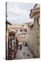 Shops Along the The Inca Wall at Hathunrumiyoq Street-Yadid Levy-Stretched Canvas