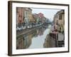 Shops and Restaurants Along Canal, Naviglio Grande, Milan, Italy-Lisa S. Engelbrecht-Framed Photographic Print