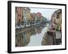 Shops and Restaurants Along Canal, Naviglio Grande, Milan, Italy-Lisa S. Engelbrecht-Framed Photographic Print