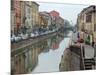 Shops and Restaurants Along Canal, Naviglio Grande, Milan, Italy-Lisa S. Engelbrecht-Mounted Photographic Print