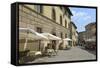 Shops and Restaurants, Via Ferruccio, Castellina in Chianti, Siena Province, Tuscany, Italy, Europe-Peter Richardson-Framed Stretched Canvas