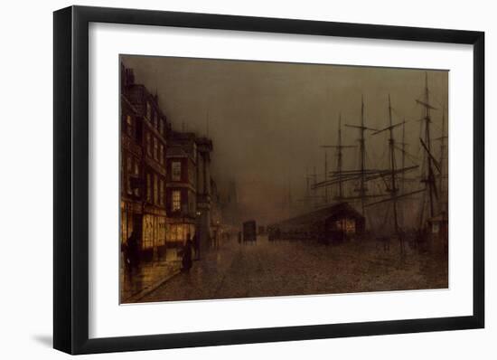 Shops and Ships, Clydeside, Glasgow-John Atkinson Grimshaw-Framed Giclee Print