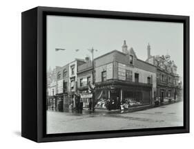 Shops and Sign to Putney Roller Skating Rink, Putney Bridge Road, London, 1911-null-Framed Stretched Canvas