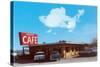 Shops Cafe, Roadside Retro-null-Stretched Canvas