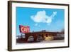 Shops Cafe, Roadside Retro-null-Framed Art Print