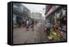 Shops Display Products Arriving Thanks to the Indian Railways, Darjeeling, India-Roberto Moiola-Framed Stretched Canvas