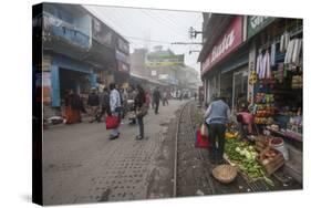 Shops Display Products Arriving Thanks to the Indian Railways, Darjeeling, India-Roberto Moiola-Stretched Canvas