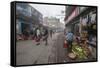 Shops Display Products Arriving Thanks to the Indian Railways, Darjeeling, India-Roberto Moiola-Framed Stretched Canvas