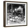 Shops in a Native Market, Rangoon, Burma, 1908-null-Framed Photographic Print