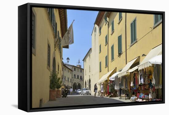 Shops in the Centre of the Old Town, Radda in Chianti, Tuscany, Italy, Europe-Peter Richardson-Framed Stretched Canvas