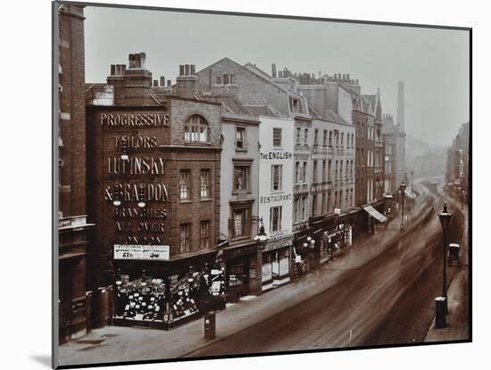 Shops on Bishopsgate, London, October 1909-null-Mounted Premium Photographic Print