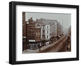 Shops on Bishopsgate, London, October 1909-null-Framed Photographic Print