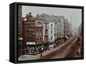 Shops on Bishopsgate, London, October 1909-null-Framed Stretched Canvas