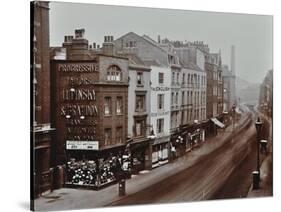 Shops on Bishopsgate, London, October 1909-null-Stretched Canvas