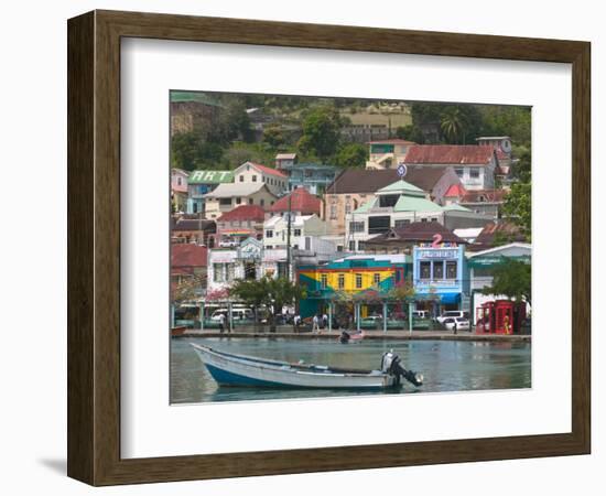 Shops, Restaurants and Wharf Road, The Carenage, Grenada, Caribbean-Walter Bibikow-Framed Photographic Print