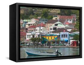 Shops, Restaurants and Wharf Road, The Carenage, Grenada, Caribbean-Walter Bibikow-Framed Stretched Canvas