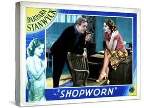 Shopworn, from Left, Joe Sawyer, Barbara Stanwyck, 1932-null-Stretched Canvas