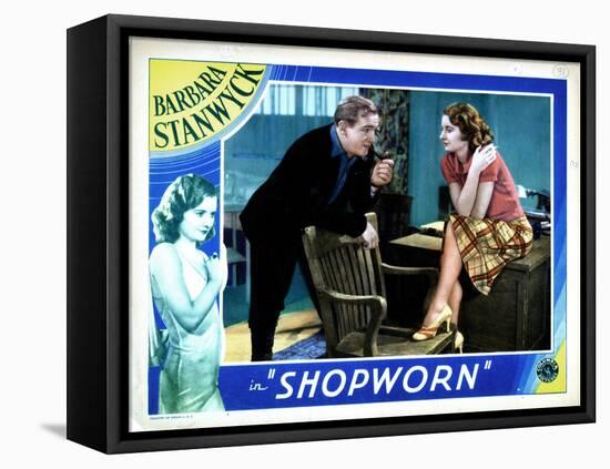 Shopworn, from Left, Joe Sawyer, Barbara Stanwyck, 1932-null-Framed Stretched Canvas