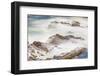 Shore Acres State Park, Oregon, USA. Blur of waves flowing over rocks.-Emily Wilson-Framed Photographic Print